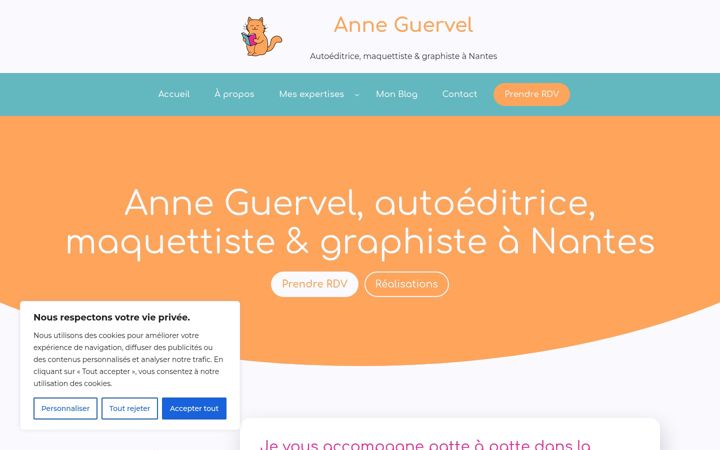 Screenshot of anneguervel.com