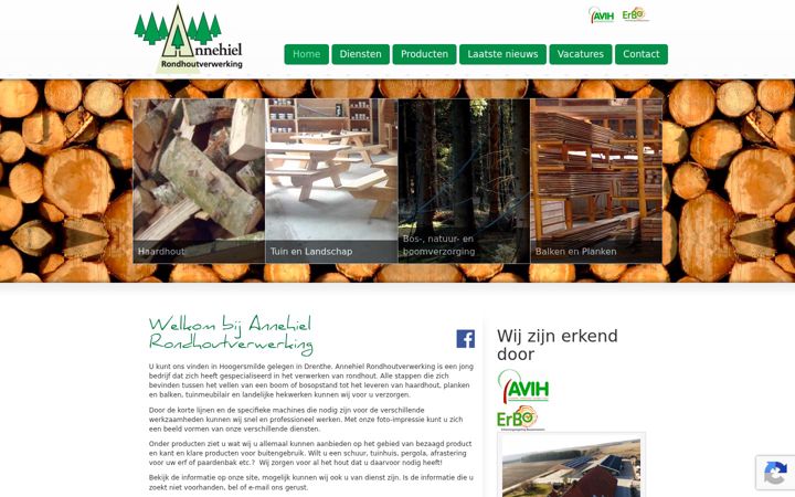 Screenshot of annehiel.nl