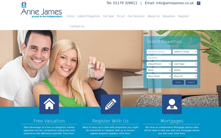 Screenshot of annejames.co.uk
