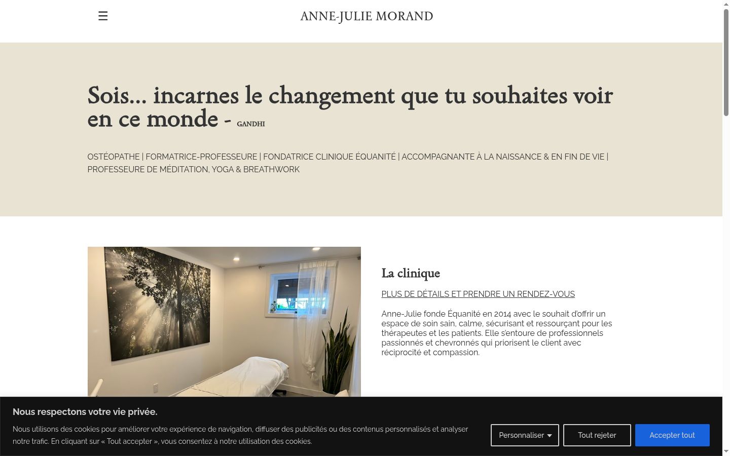Screenshot of the consent banner shown before any interaction