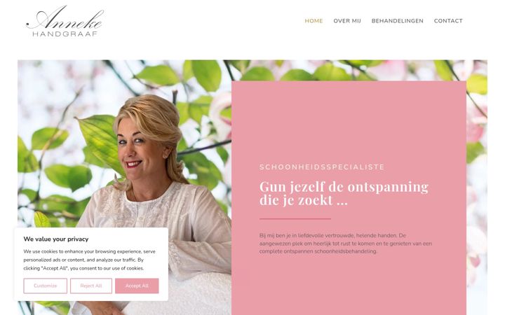 Screenshot of annekehandgraaf.nl