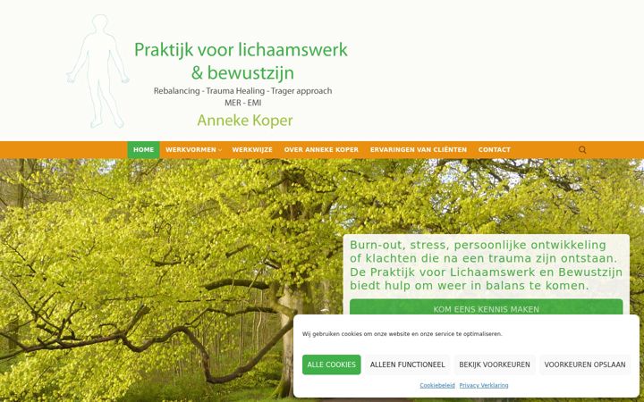 Screenshot von annekekoper.nl