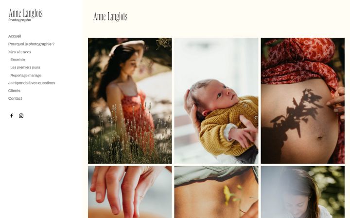 Képernyőkép: annelangloisphotographe.com