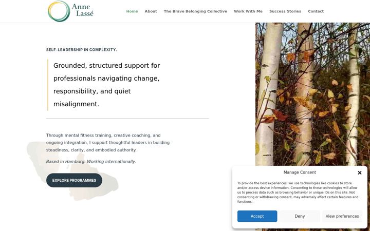Screenshot of annelassecoach.com