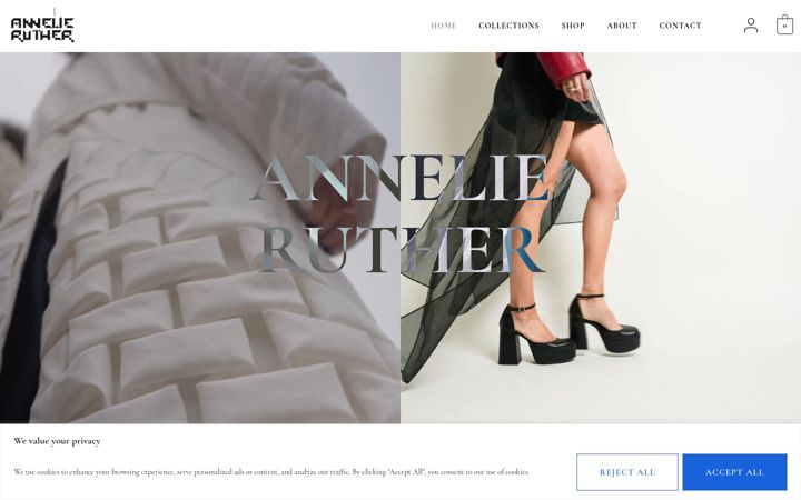 Screenshot of annelieruther.com