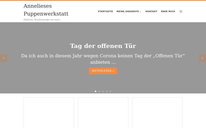 Screenshot of annelieses-puppenwerkstatt.de