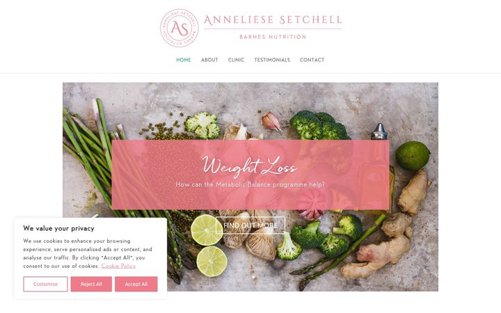 Screenshot von anneliesesetchell.com