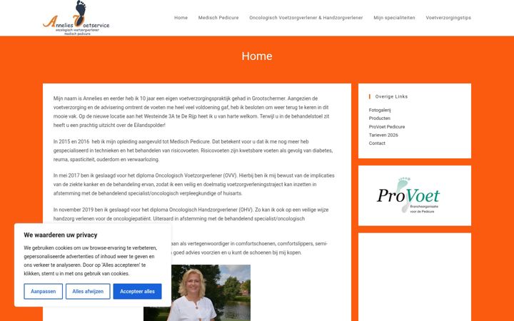 Screenshot von anneliesvoetservice.nl