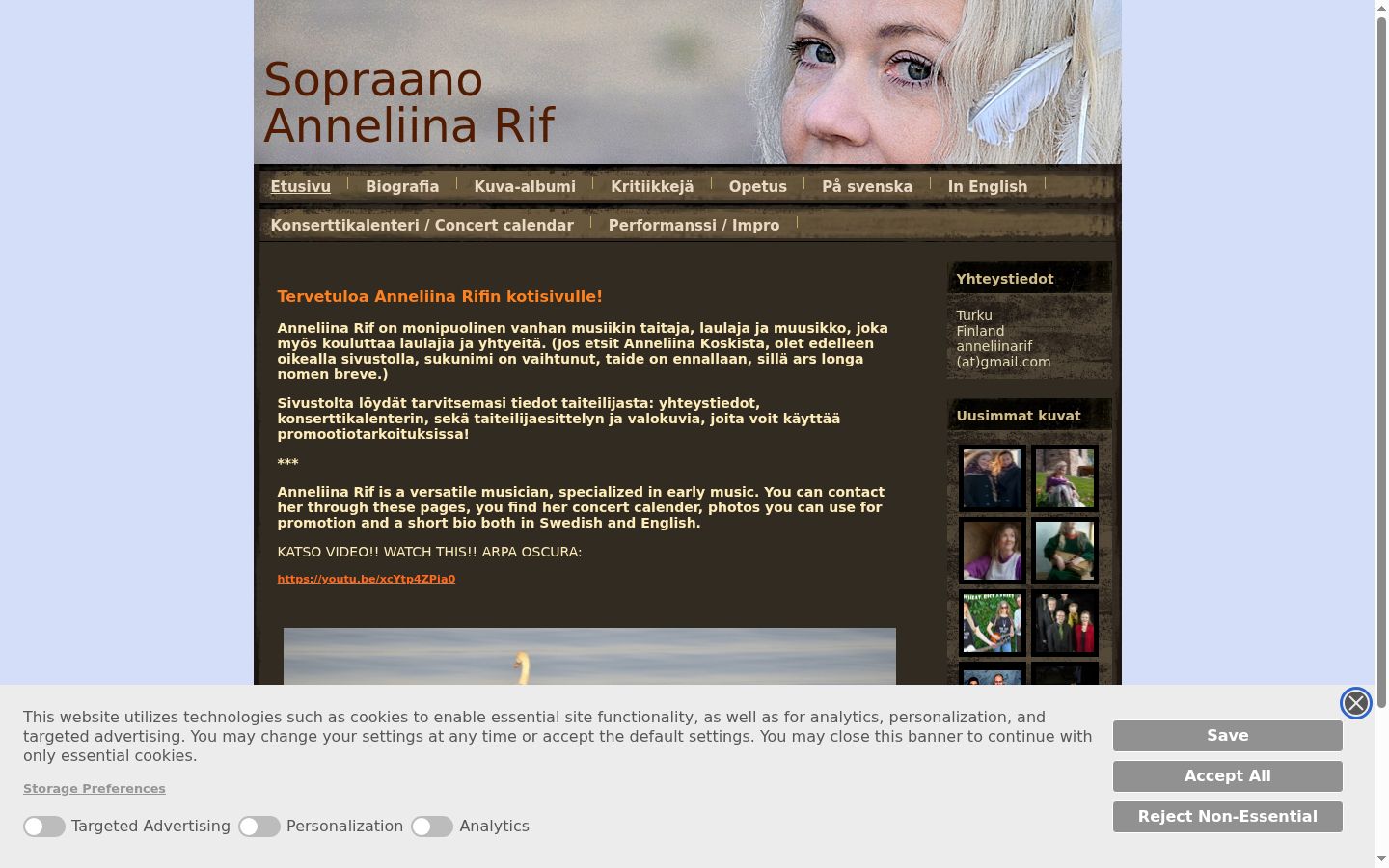 Capture d'écran de la bannière de consentement affichée avant toute interaction