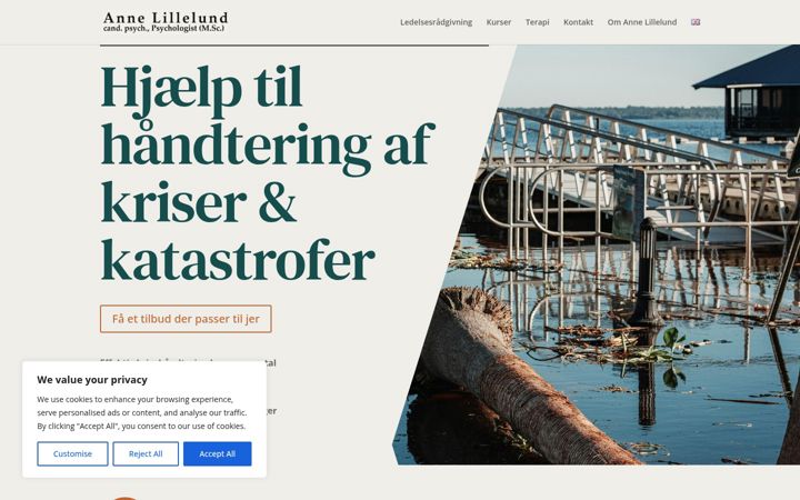 Screenshot of annelillelund.dk