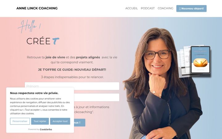 Screenshot of annelinckcoaching.com