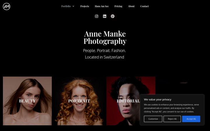 Screenshot of annemanke.com