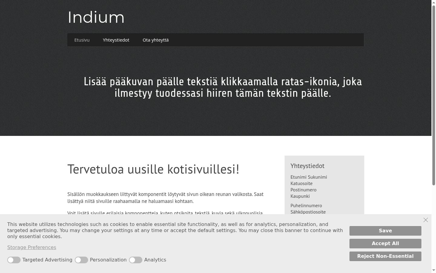 Zrzut ekranu banera zgody wyświetlanego przed jakąkolwiek interakcją
