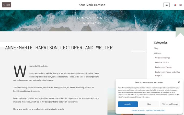 Screenshot von annemarie-harrison.com