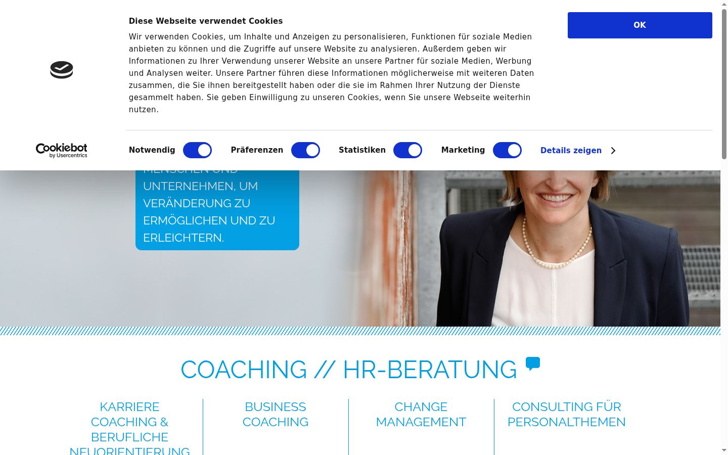 Screenshot of the consent banner shown before any interaction