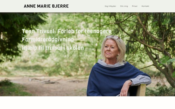 Screenshot of annemariebjerre.dk