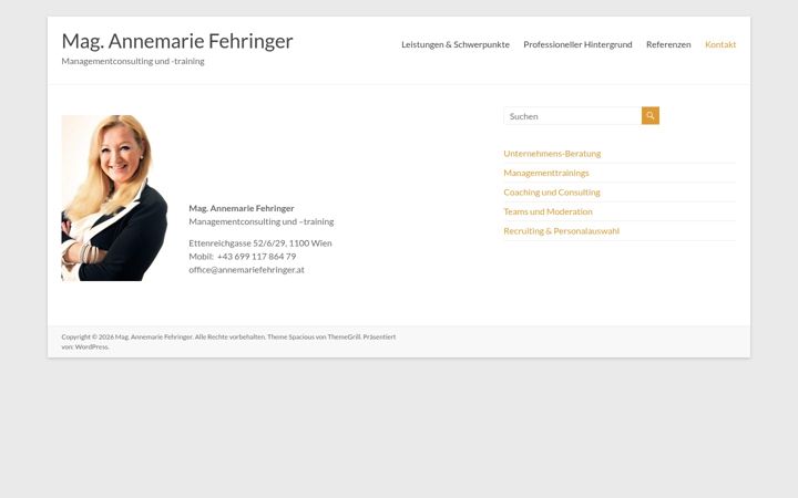 Screenshot of annemariefehringer.at