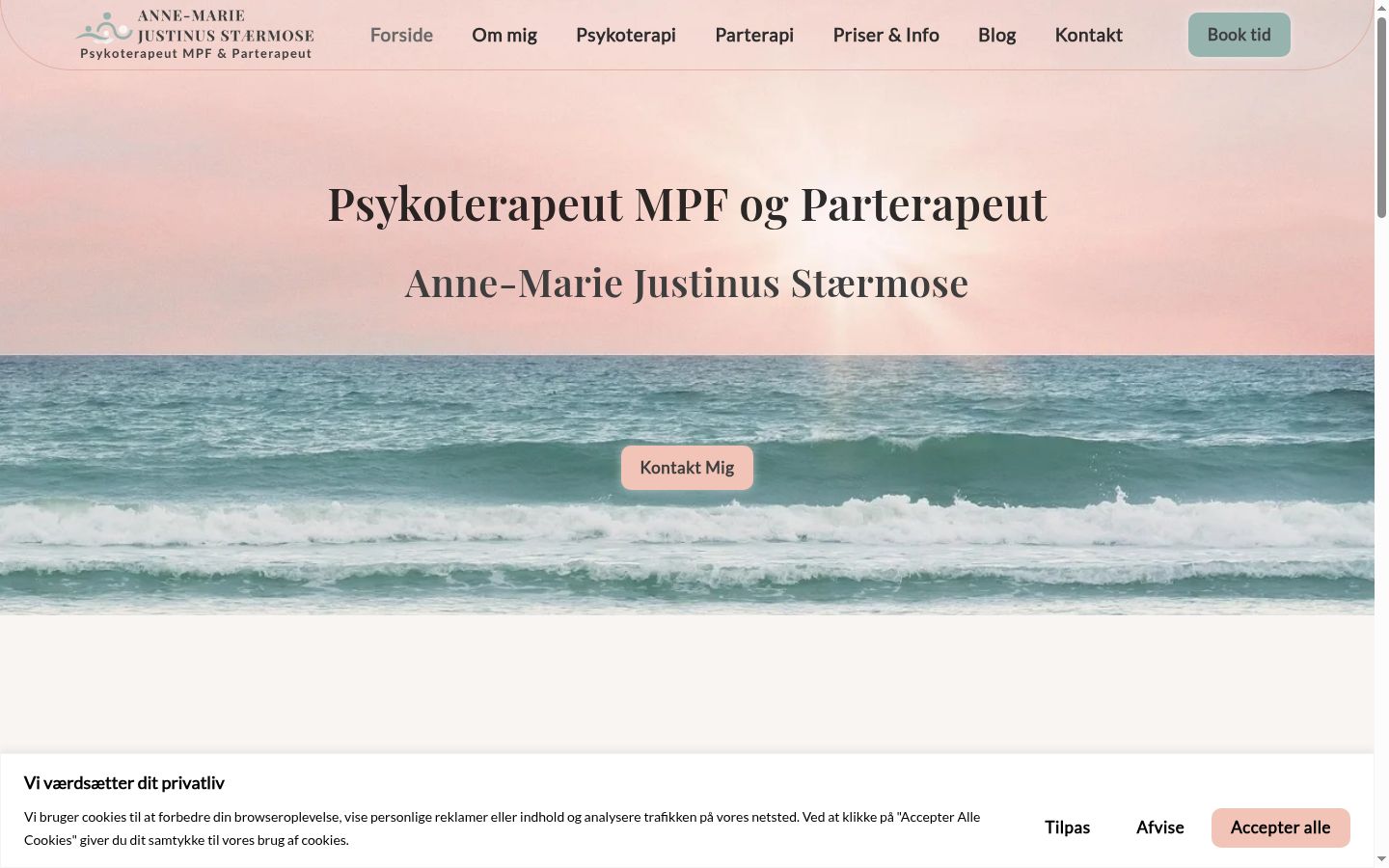 Skärmbild av samtyckesbannern som visades före någon interaktion
