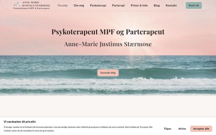 Screenshot of annemariejustinus.dk