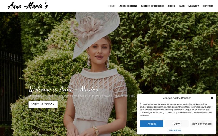 Screenshot of annemariesladiesclothing.co.uk