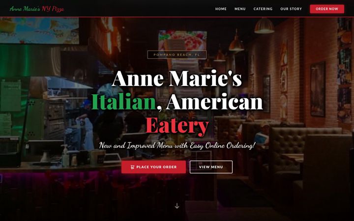 Screenshot of annemariespizzeria.com