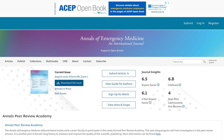Screenshot of annemergmed.com