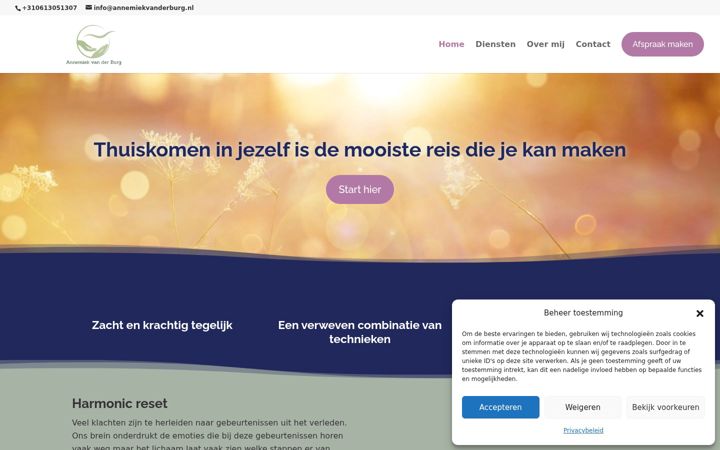 Screenshot of annemiekvanderburg.nl
