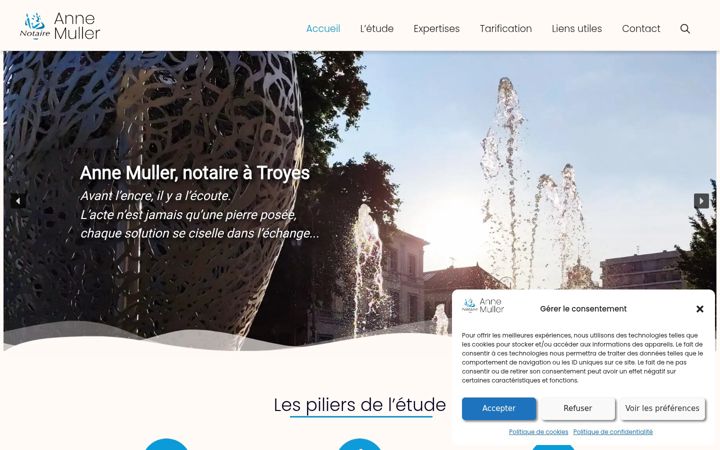 Screenshot of annemuller.notaires.fr