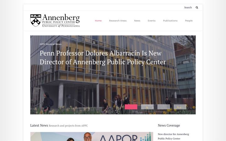 Screenshot of annenbergpublicpolicycenter.org