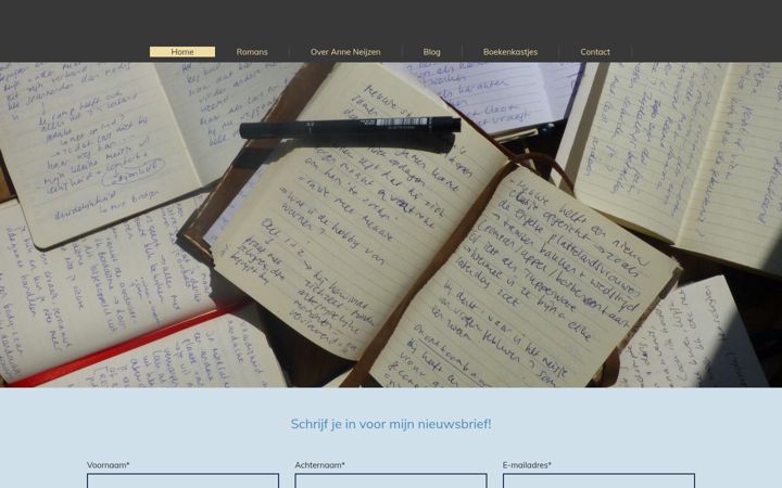 Screenshot of anneneijzenschrijfster.nl