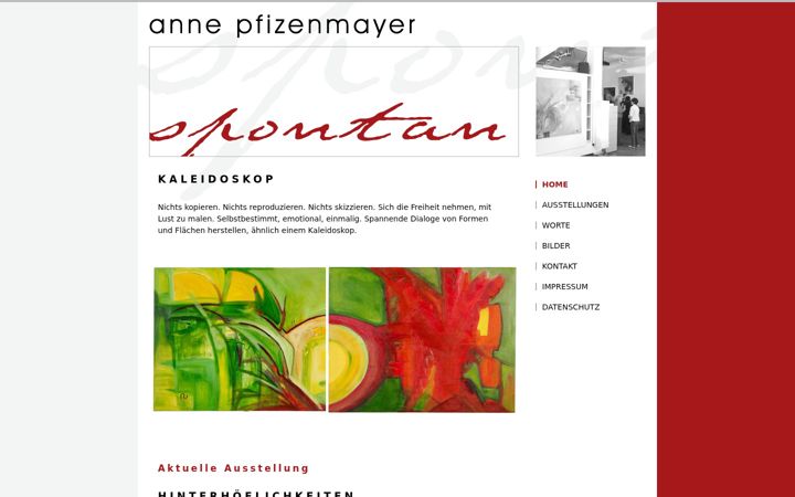 Screenshot of annepfizenmayer.de