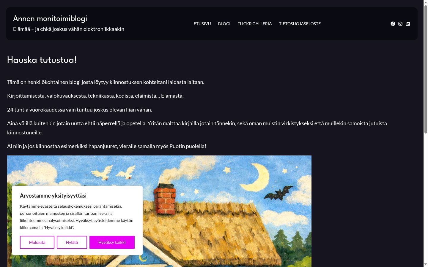 Screenshot tal-banner tal-kunsens muri qabel kwalunkwe interazzjoni