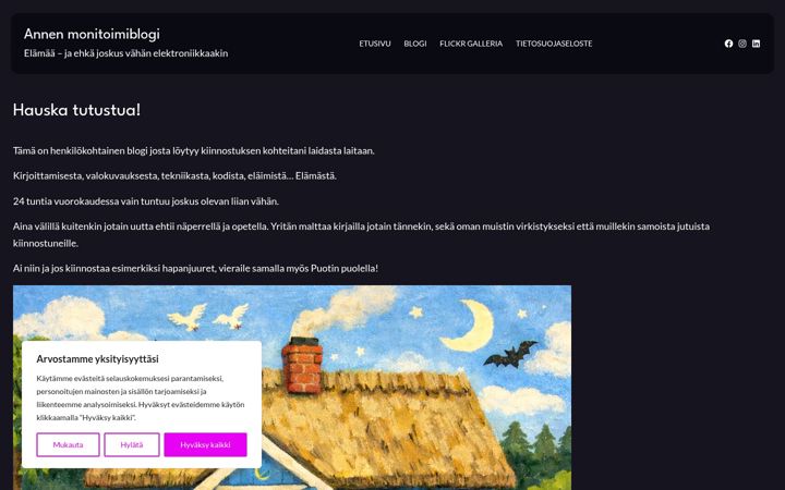 Screenshot of annepykalisto.fi