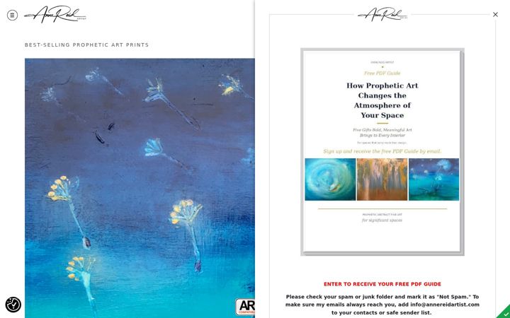 Screenshot of annereidartist.com