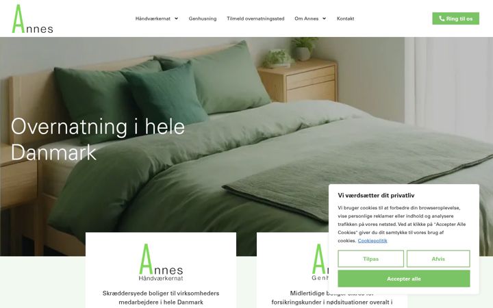 Screenshot of annes.dk