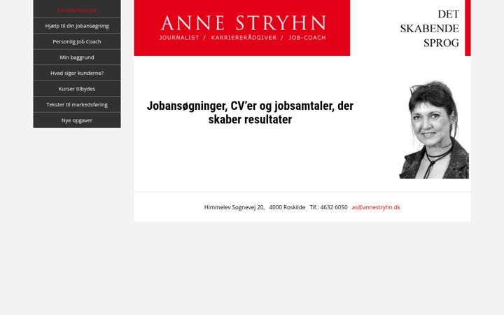 Screenshot of annestryhn.dk