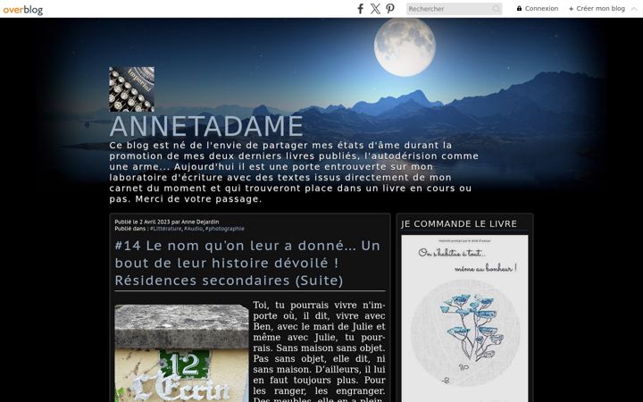 Screenshot of annetadame.fr