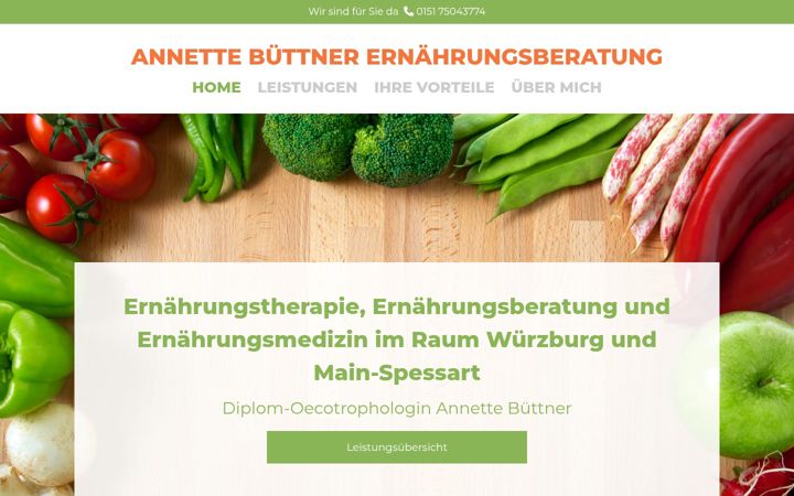 Screenshot of annette-buettner-ernaehrungsberatung.de