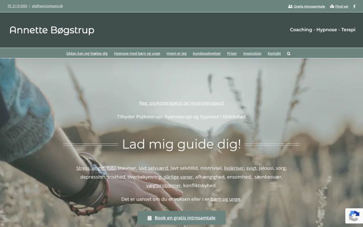 Ekraanipilt saidist annetteboegstrup.dk