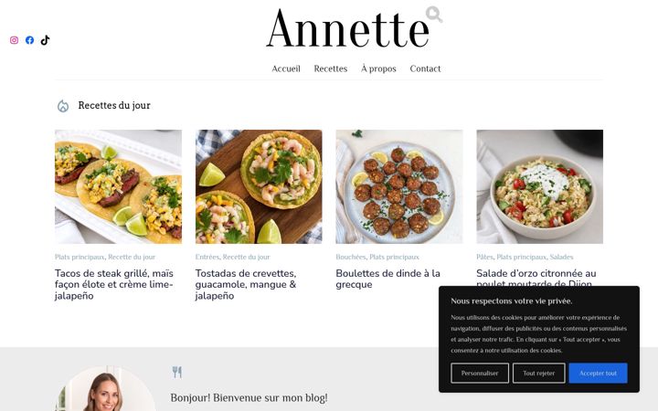 Screenshot of annettecuisine.com