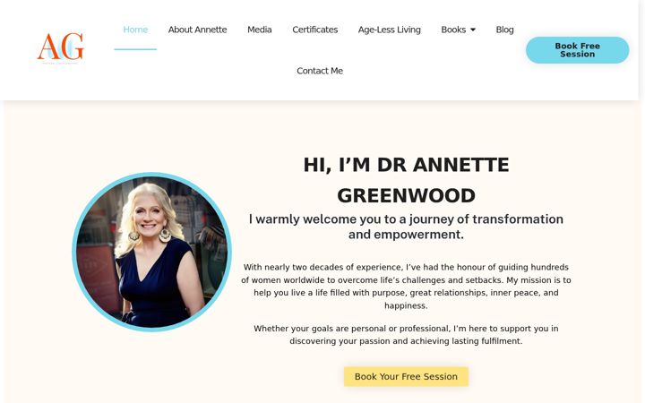 Ekrano kopija annettegreenwood.com