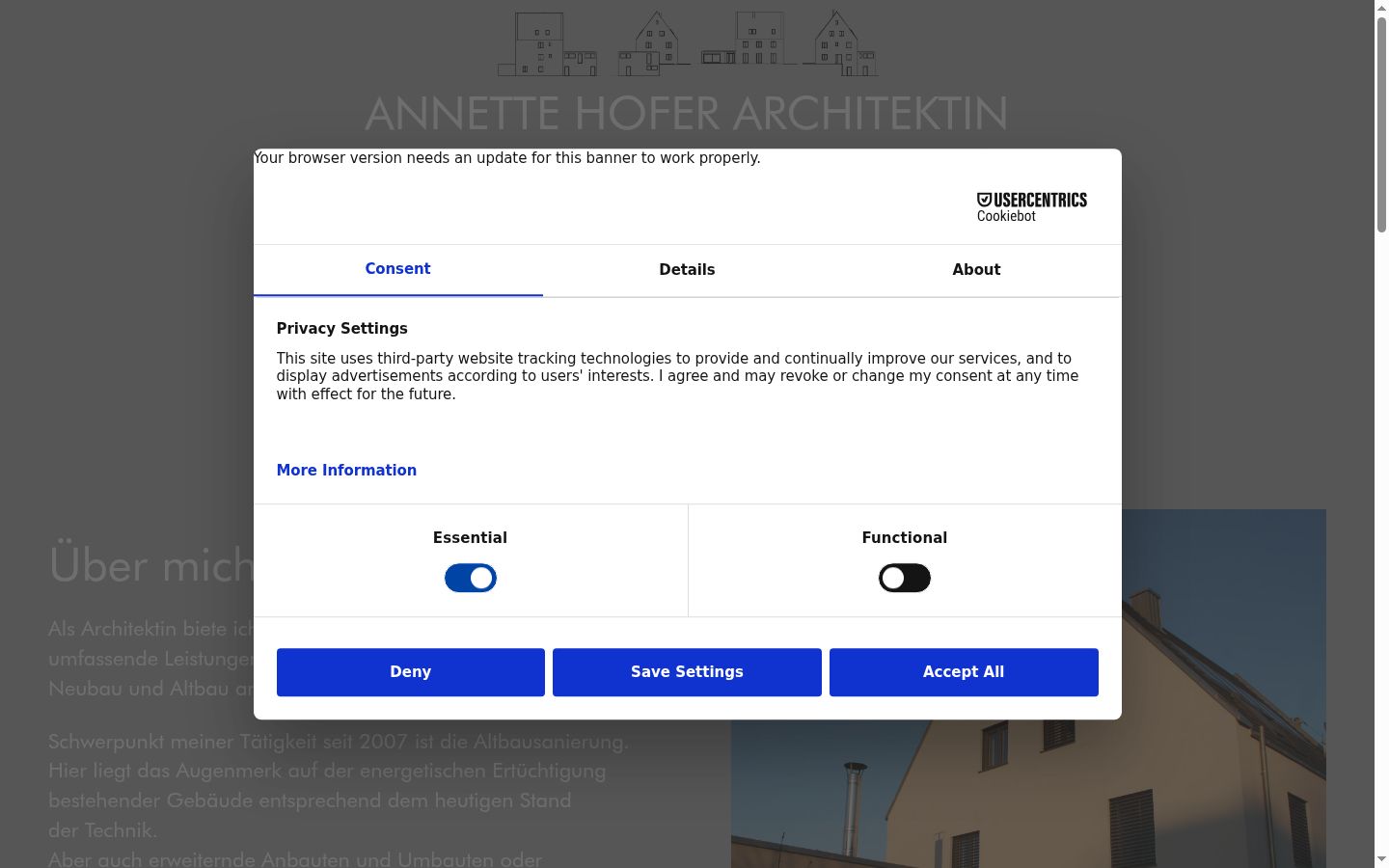 Screenshot tal-banner tal-kunsens muri qabel kwalunkwe interazzjoni