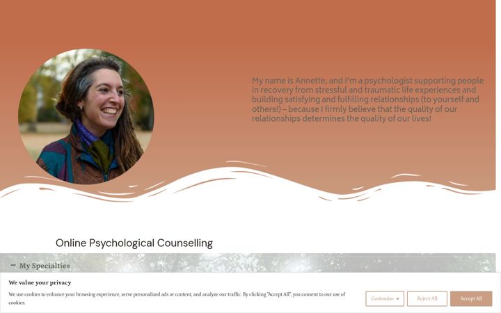 Screenshot of annettehumm.com
