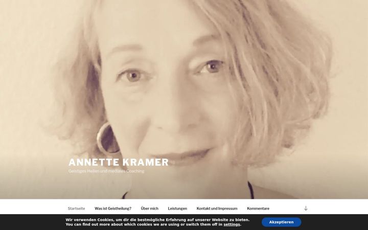 Snímek obrazovky annettekramer.de