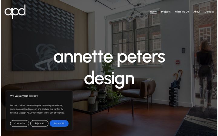 Ekrānuzņēmums no annettepetersdesign.co.uk
