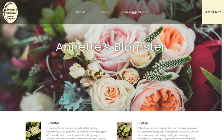 Screenshot of annettesblomster.dk