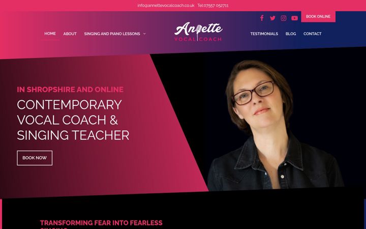 Ekrānuzņēmums no annettevocalcoach.co.uk
