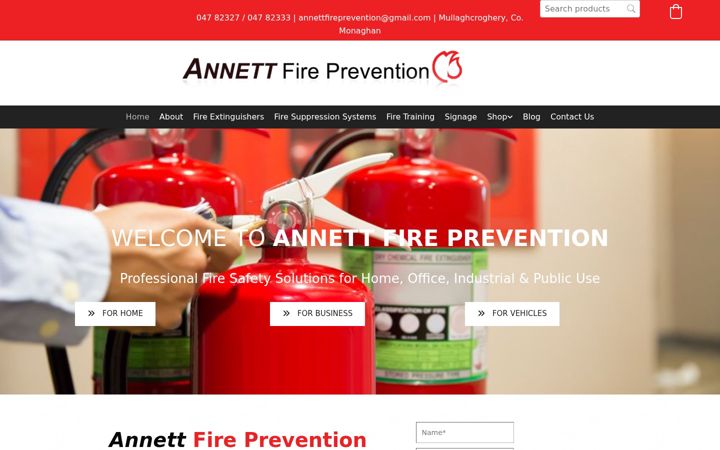 Screenshot of annettfire.com