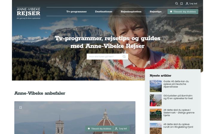 Screenshot of annevibekerejser.dk