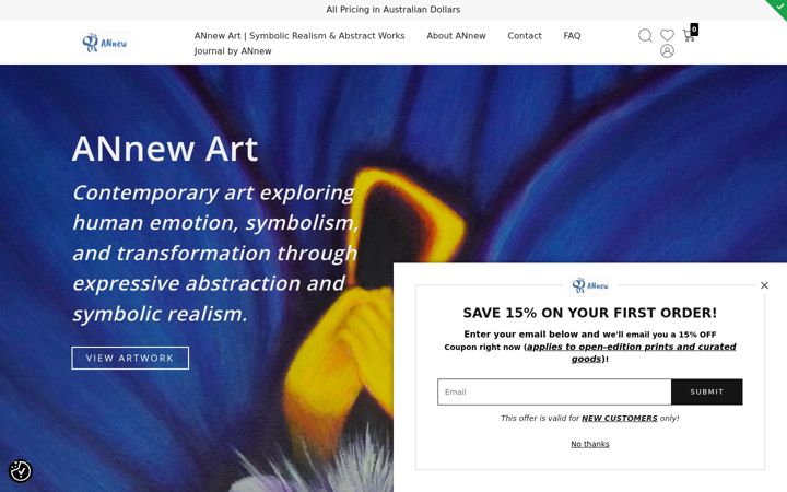 Screenshot of annew-art.com
